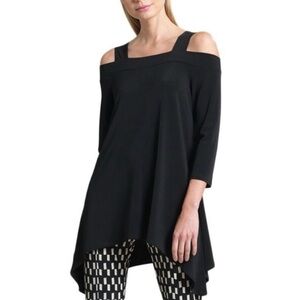 Clara Sunwoo Cold Shoulder Shirt Medium Black Tunic